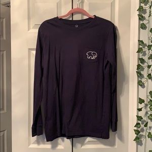 navy blue long sleeve ivory ella shirt